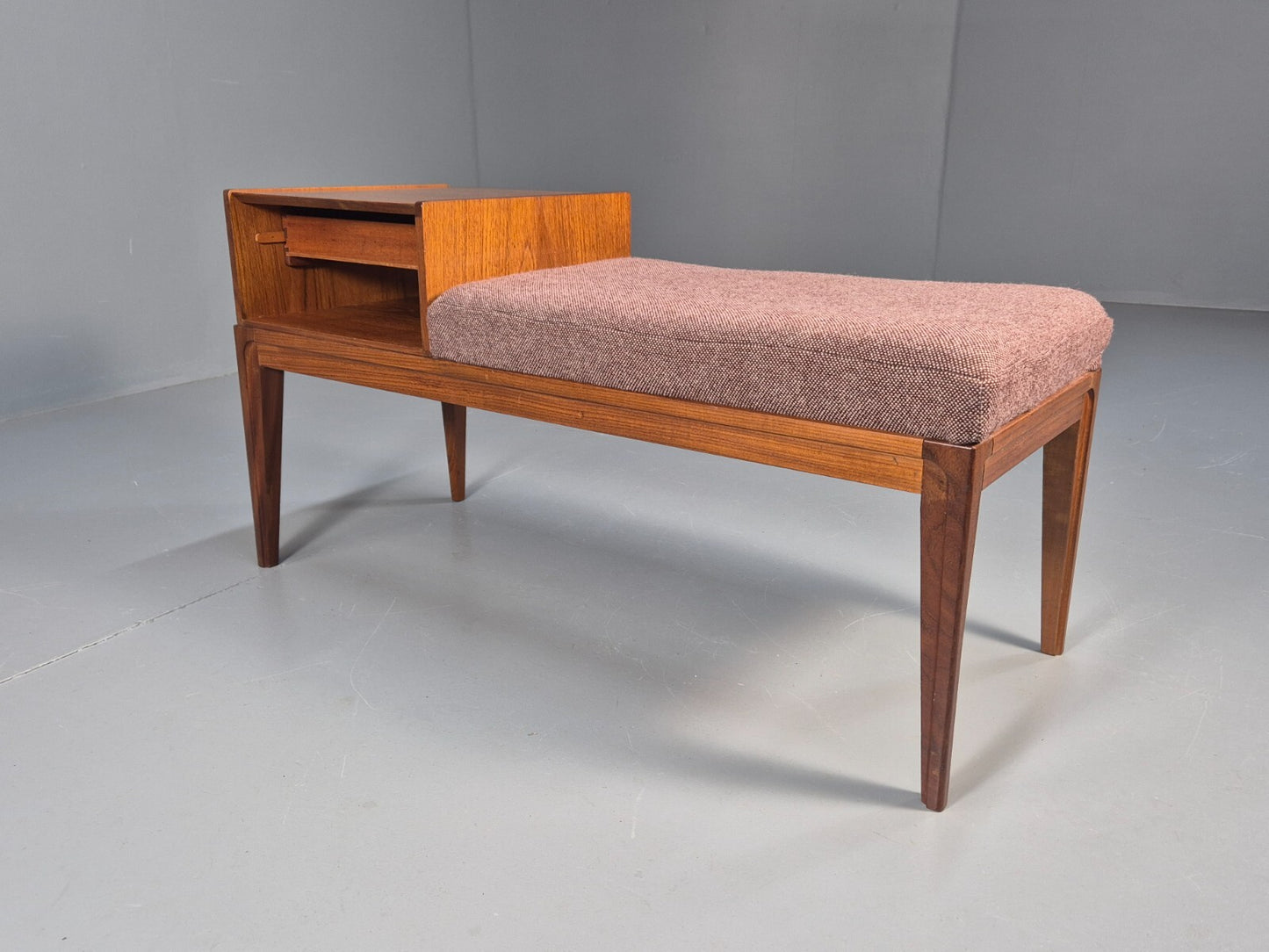 Vintage Teak Telephone Seat Drawer Mid Century Retro 1970s EB9085 MWOO - UKDK FURNITURE