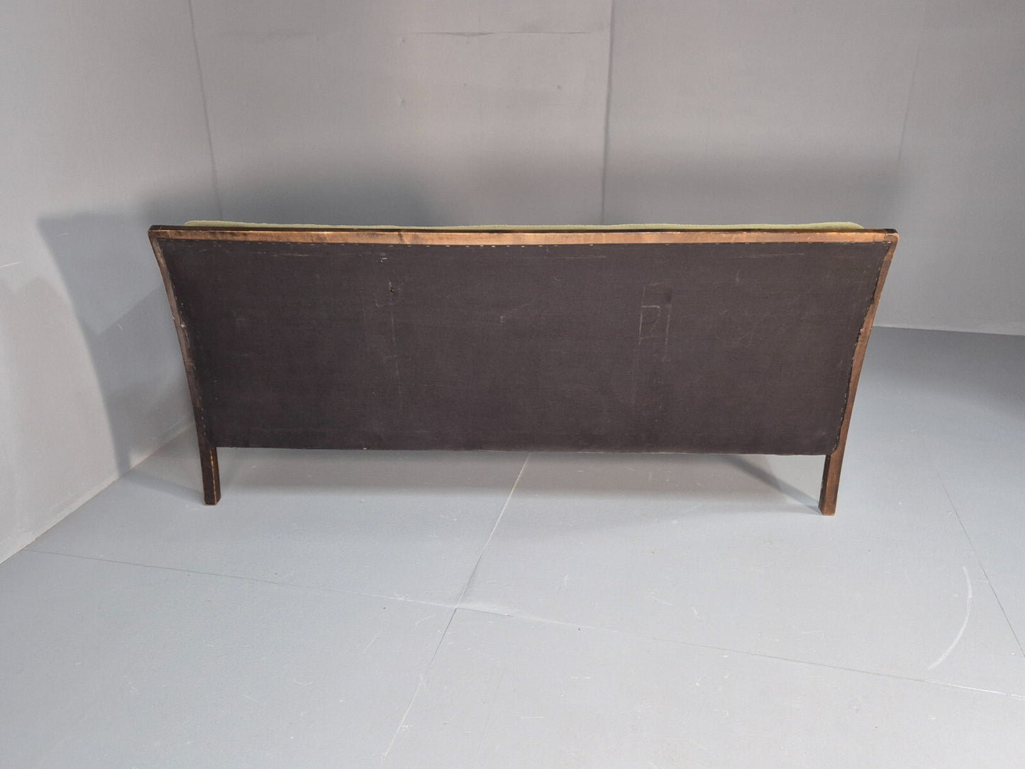 Antique Danish Baroque Style 3 Seat Sofa Green Moquette Carved Wood EB9636 V3SS - UKDK FURNITURE