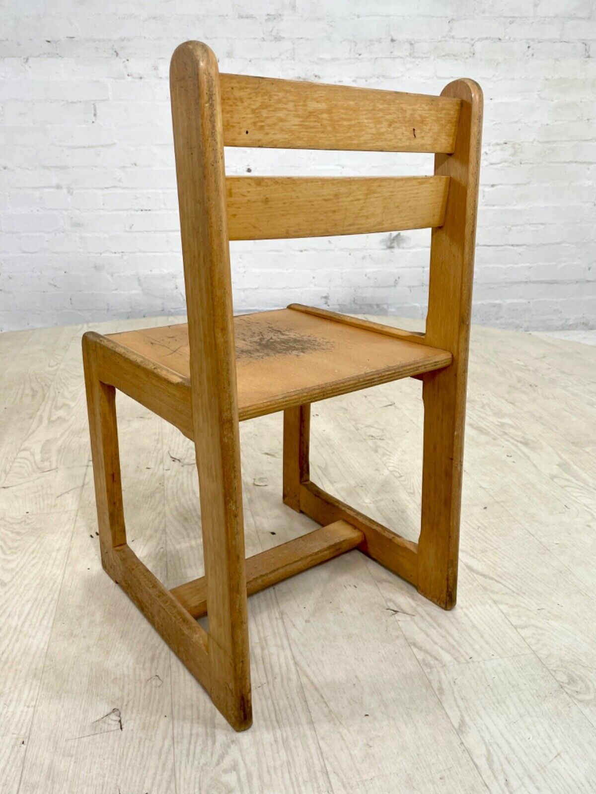 4 Vintage Danish Beech and Plywood School Chairs. Child Size, MCM EB4319 MDIN - UKDK FURNITURE