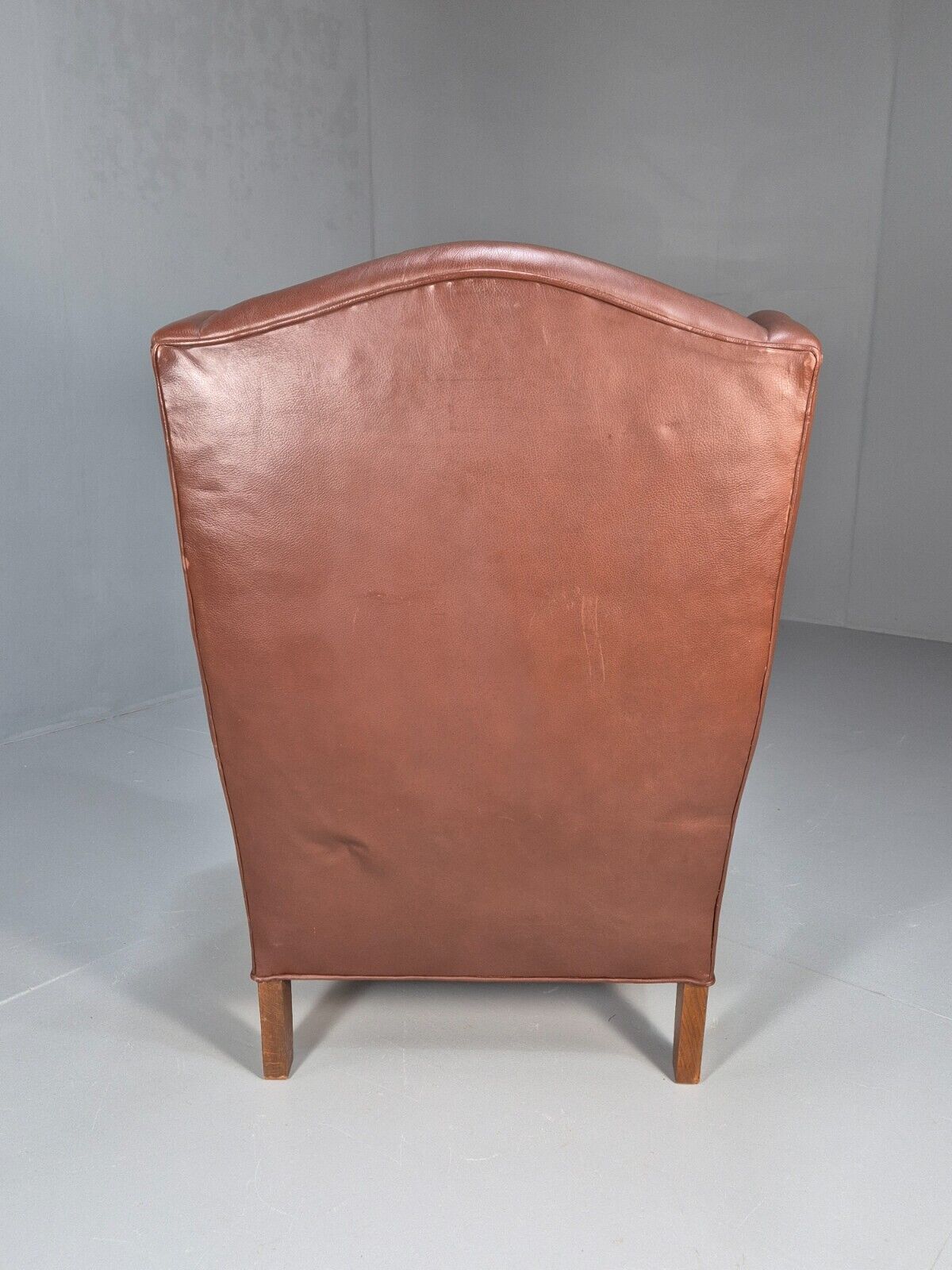 Vintage Danish Wingback Armchair Brown Leather Button Detail EB8782 VLEA - UKDK FURNITURE