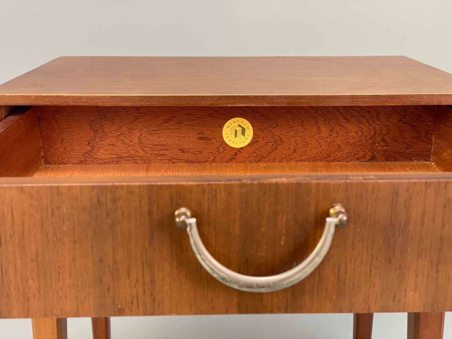 Vintage Meredew Bedside Cabinet Walnut Brass Mid Century 1950s EB9829 MWOO - UKDK FURNITURE