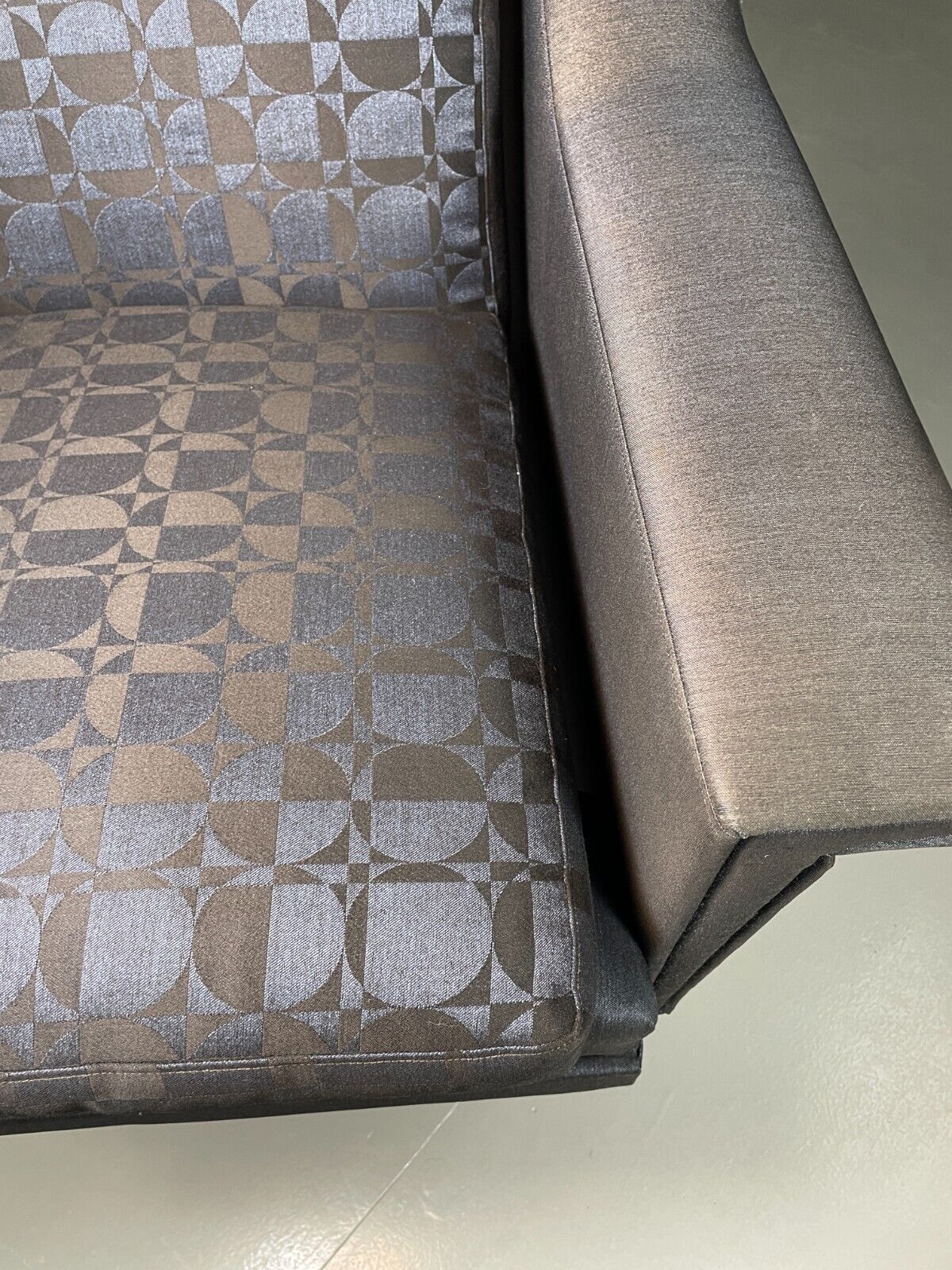 Vintage Danish Lounge Chair Blue Cotton Op Art Cushions Retro MCM EB6538 MNOR - UKDK FURNITURE