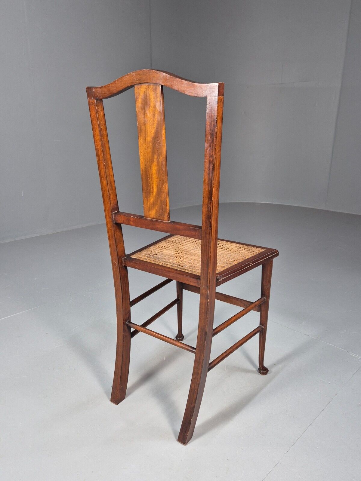 Vintage Dining Chair Rattan Mahogany Pad Feet Antique EB9150 VDIN - UKDK FURNITURE