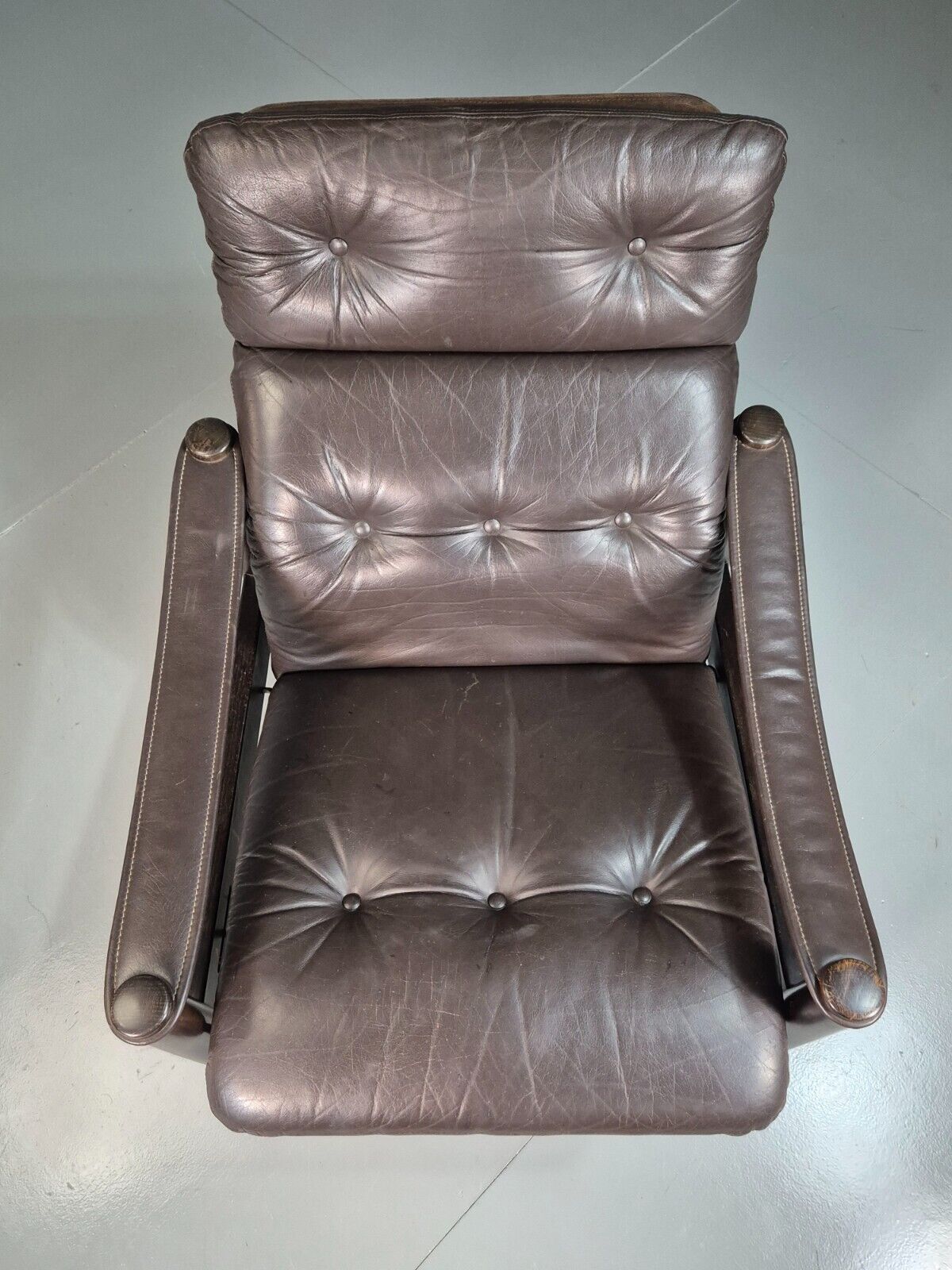 Vintage Danish Lounge Chair Brown Leather Ebbe Gehl Design Retro MCM EB7215 MNOR - UKDK FURNITURE