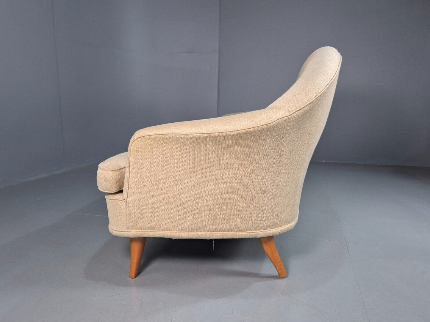 Vintage Swedish 3 Seat Sofa Cream Wool Paradise Nordiska Style MCM EB7772 M3SS - UKDK FURNITURE