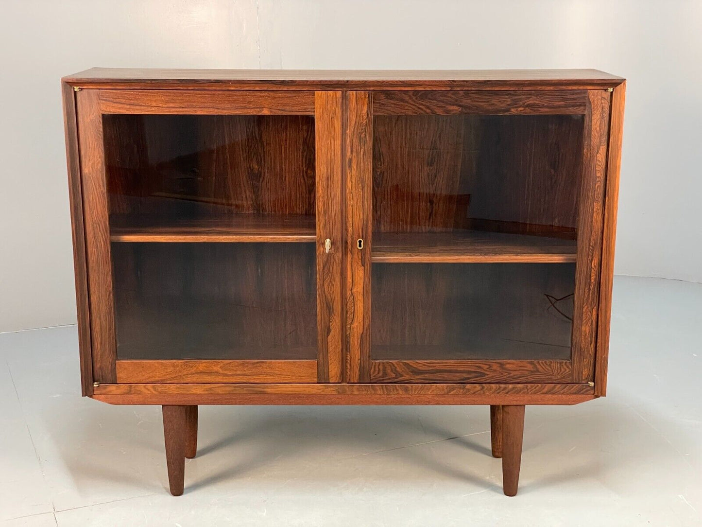 Danish Midcentury Glazed Cabinet Vintage Storage Shelving EB8420 MWOO - UKDK FURNITURE