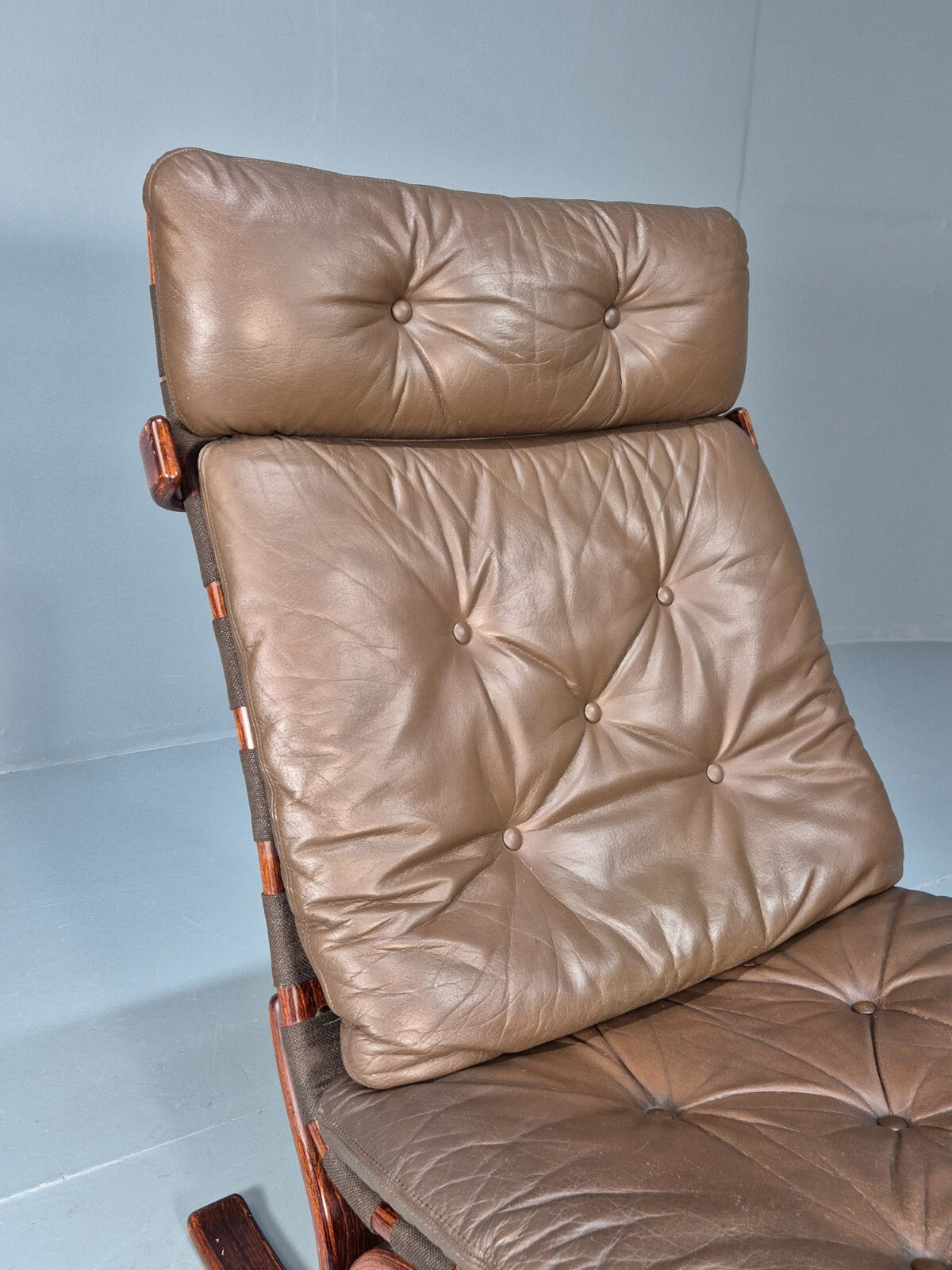 Vintage Danish Bentwood and Leather Lounge Chair 1970s Retro EB9348 MBEN - UKDK FURNITURE