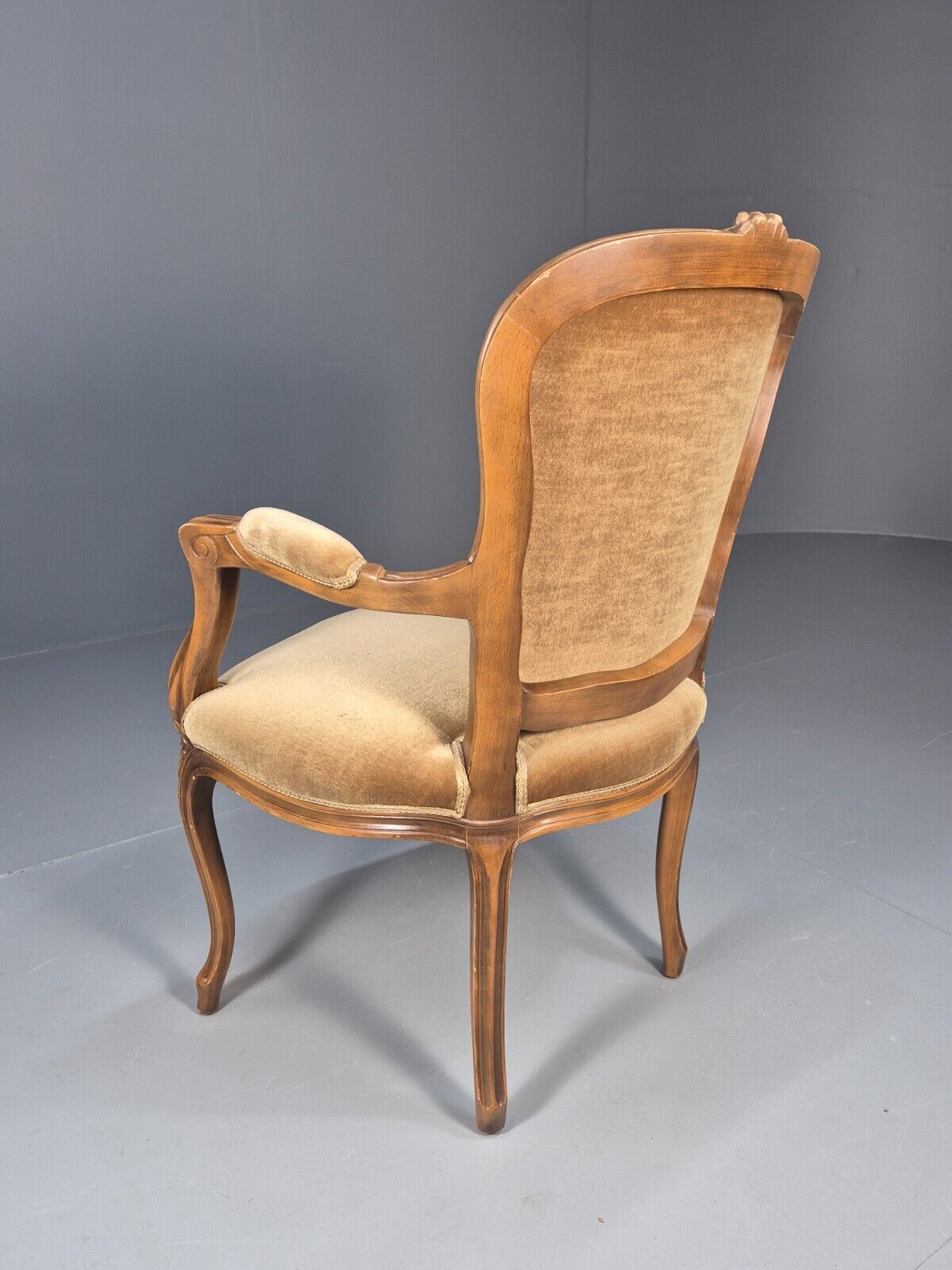 Vintage Danish Lounge Chair Gold Velour Antique French Style EB8993 VCLO - UKDK FURNITURE
