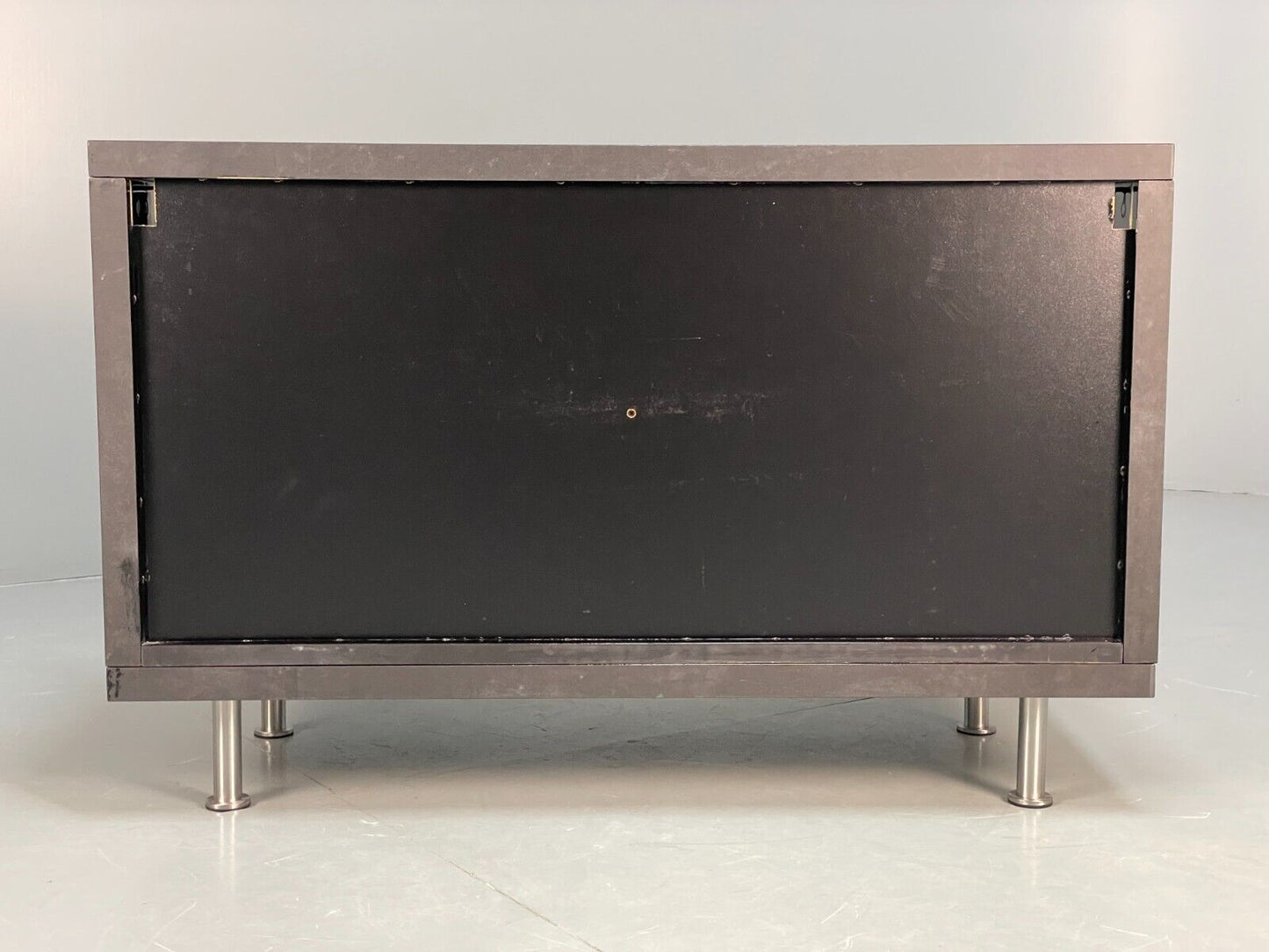 Modern Gloss Black Media Unit With Metal Legs Contemporary Storage EB8661 MWOO - UKDK FURNITURE