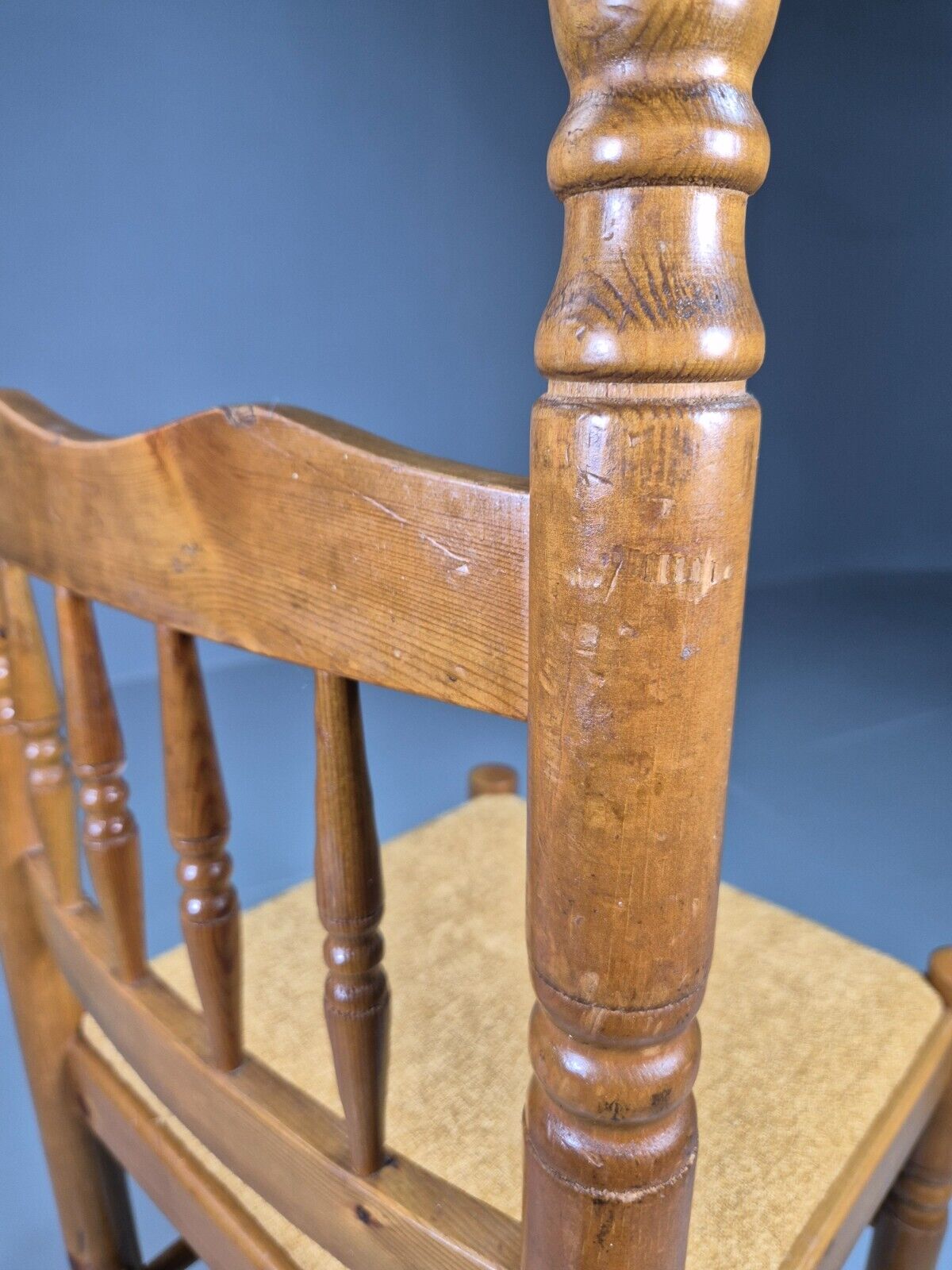 6 Vintage Dining Chairs Pine Frame 1980s Retro EB7645 MDIN - UKDK FURNITURE