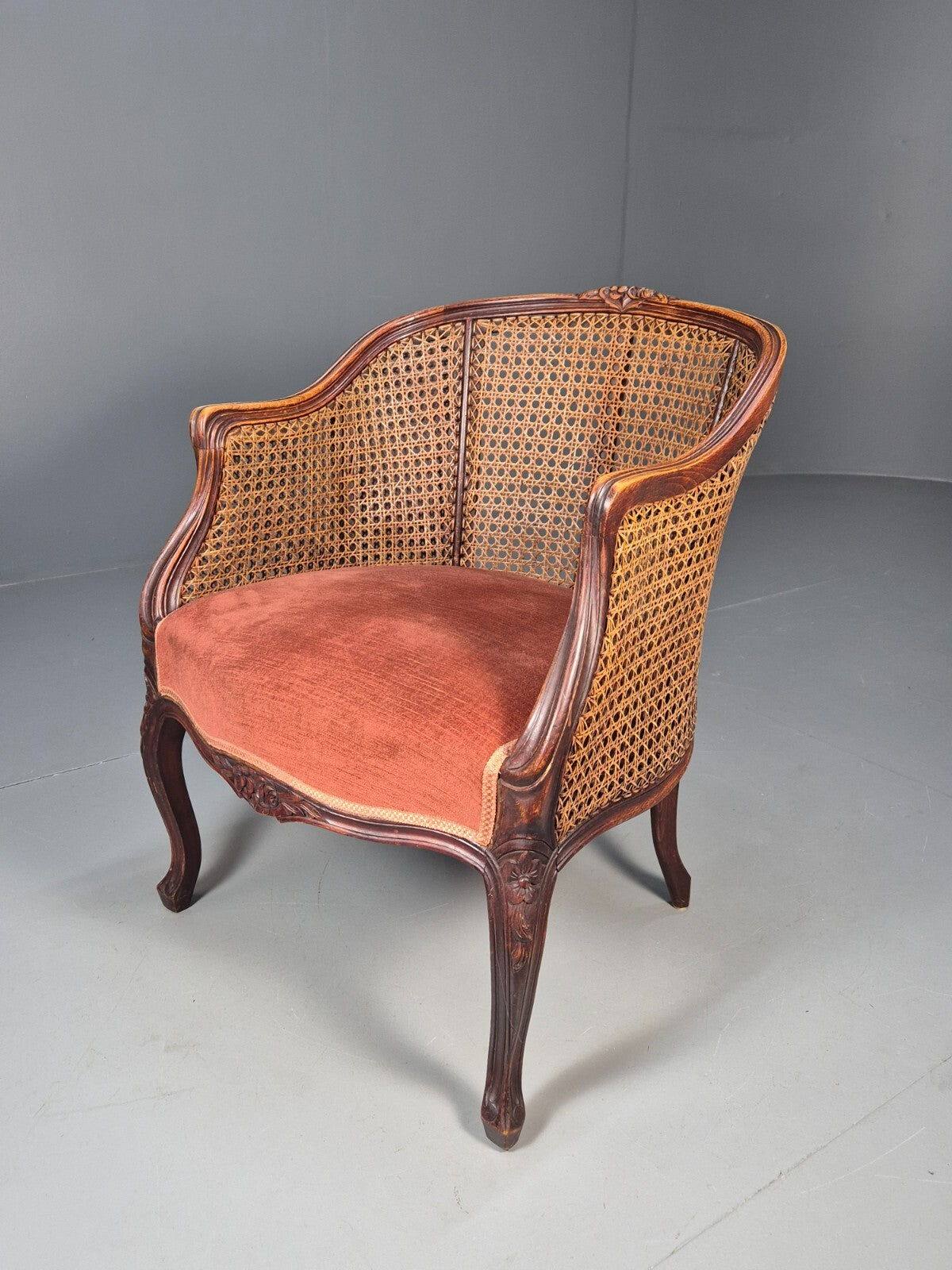 Vintage Danish Rococo Style Bergere Tub Chair 1950s Retro EB9611 VBER - UKDK FURNITURE