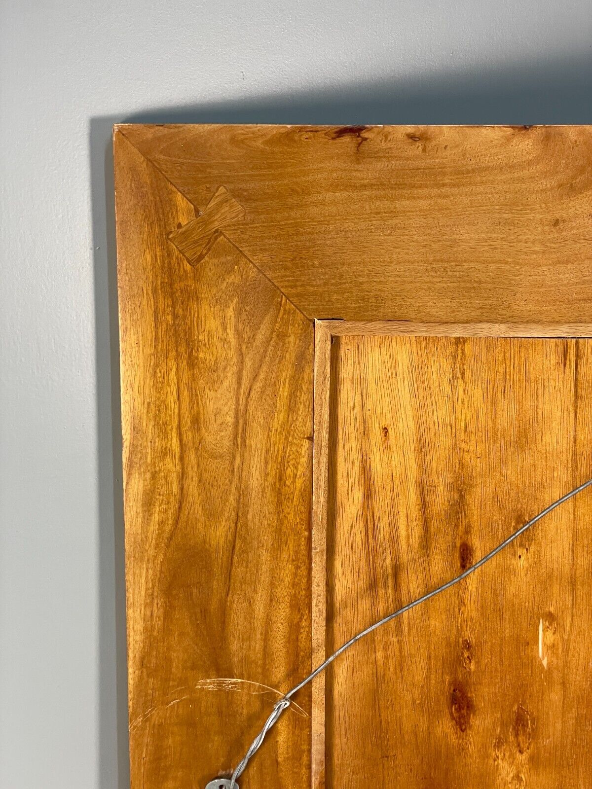 Large Rectangular Wall Mirror In A Satin Birch Wood EB8390 MWOO - UKDK FURNITURE