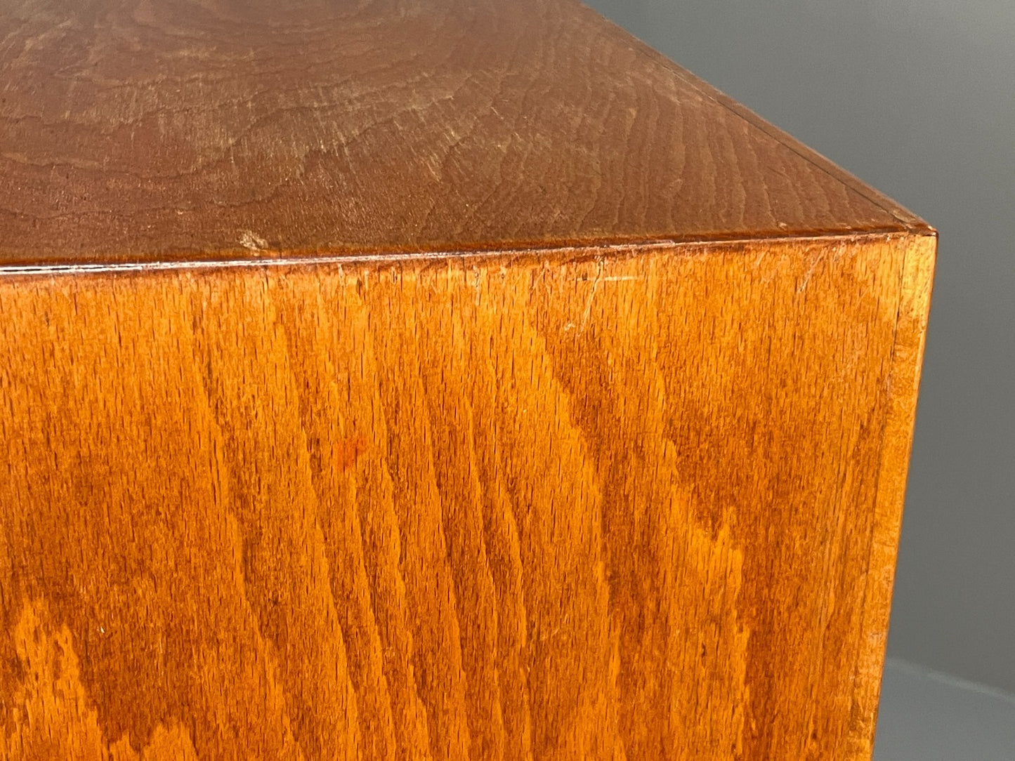 Vintage Danish 1950s Highboard Tambour Front Cherry Wood Shelving EB10869 MWOO23