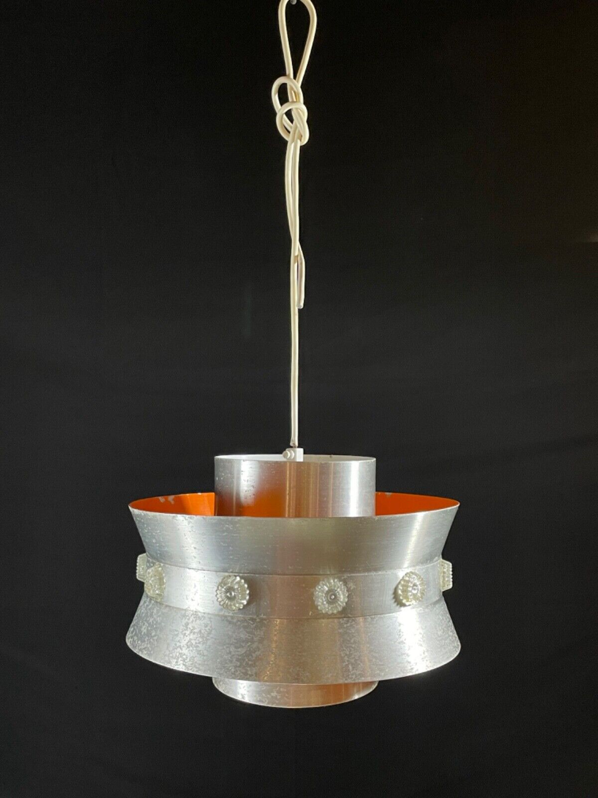 Mid Century Trava Brushed Aluminium, Orange Light, Plastic Detail EB5082 LCLS - UKDK FURNITURE