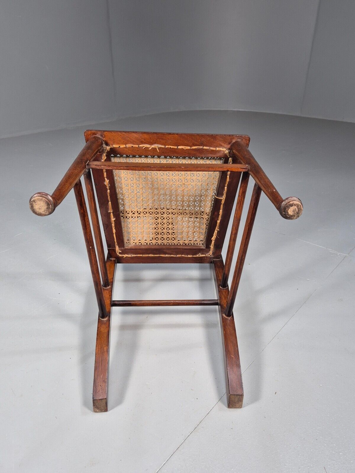 Vintage Dining Chair Rattan Mahogany Pad Feet Antique EB9150 VDIN - UKDK FURNITURE