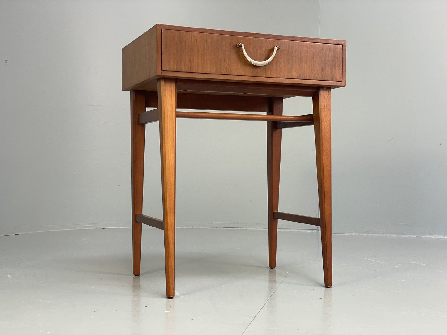 Vintage Meredew Bedside Cabinet Walnut Brass Mid Century 1950s EB9829 MWOO - UKDK FURNITURE