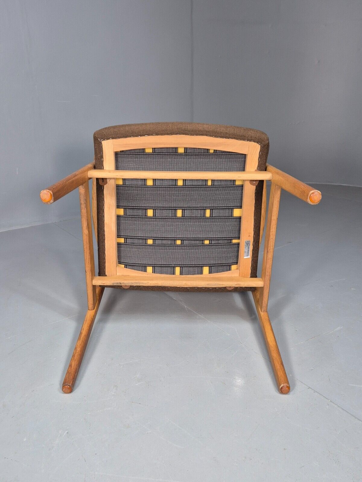 Vintage Danish Elbow Chair Green Wool Oak Frame Hong Stolefabrik MCM EB8485 MDIN - UKDK FURNITURE