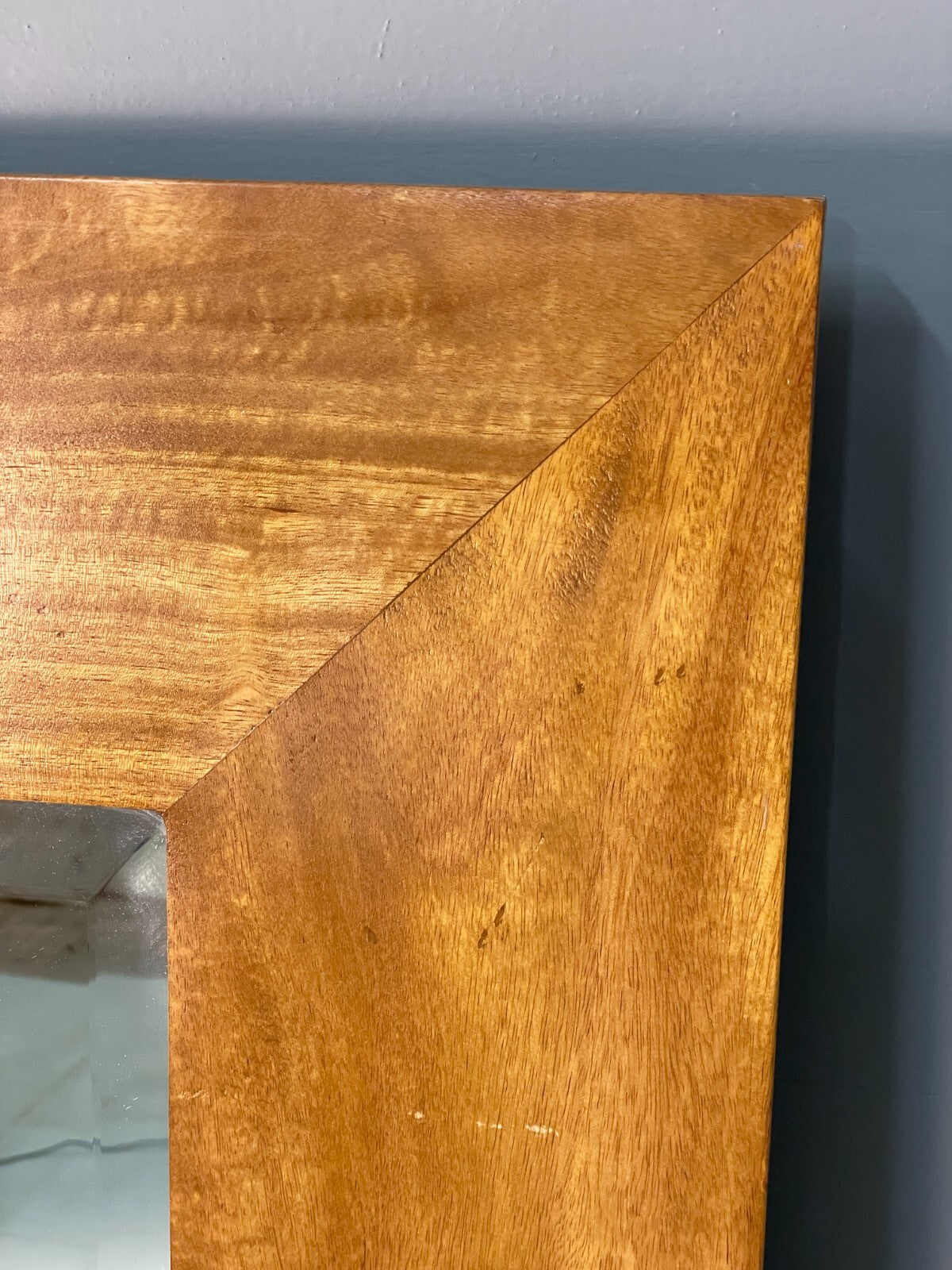 Large Rectangular Wall Mirror In A Satin Birch Wood EB8390 MWOO - UKDK FURNITURE