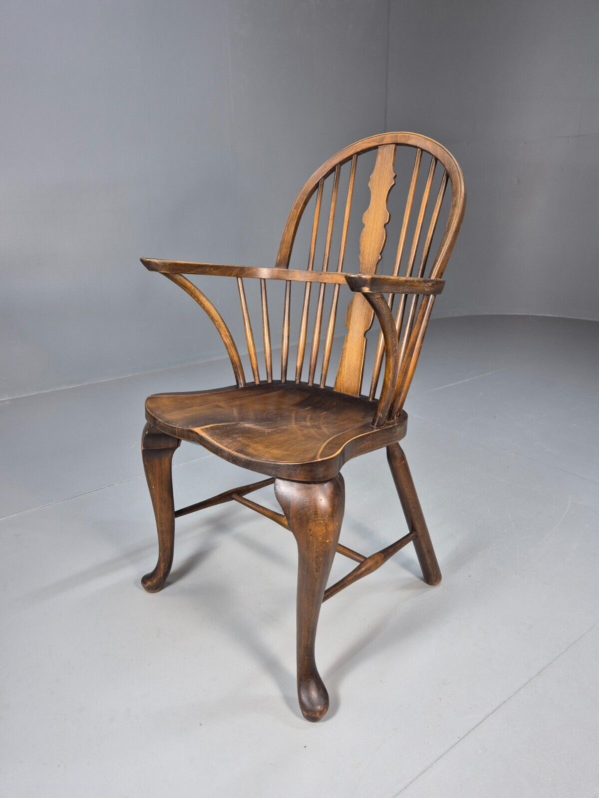 Vintage Windsor Chair Beech Wood Stickback Pad Feet Antique EB8961 VDIN - UKDK FURNITURE