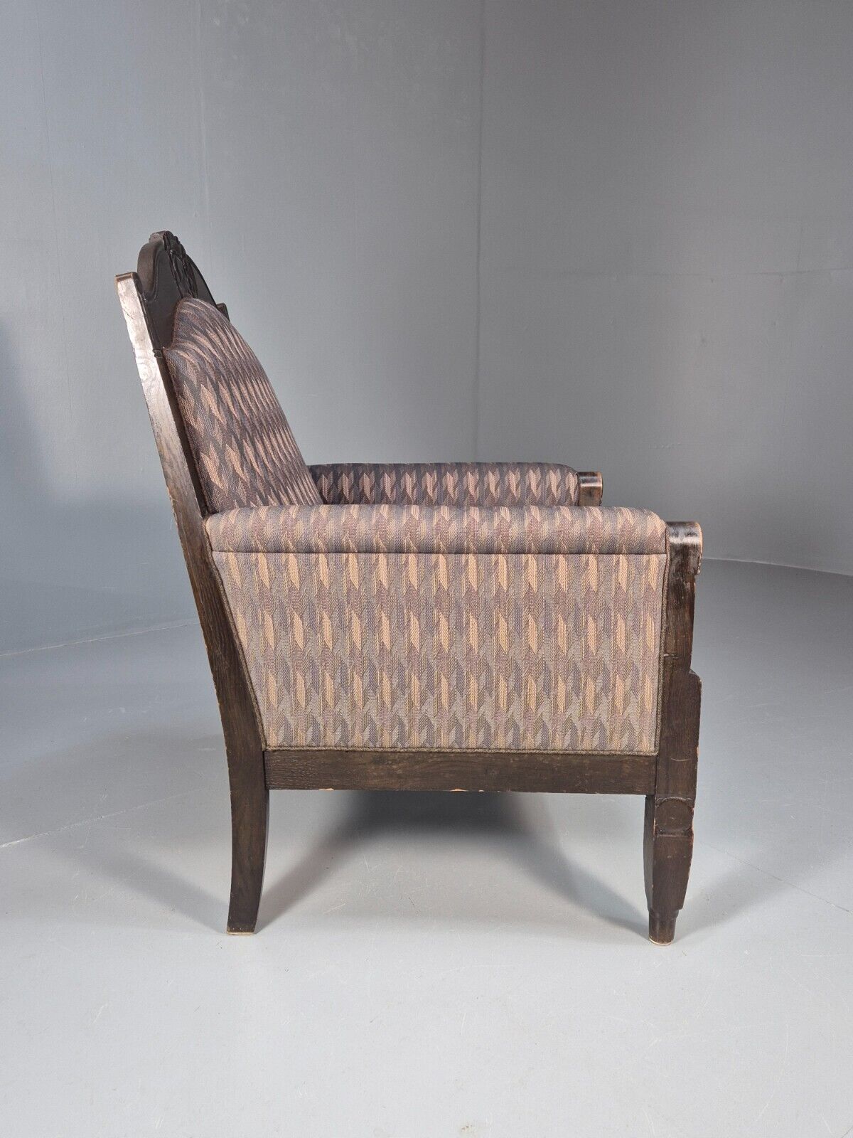 Vintage Danish Lounge Chair Purple Hue Oak Frame Empire Antique EB8920 VCLO - UKDK FURNITURE