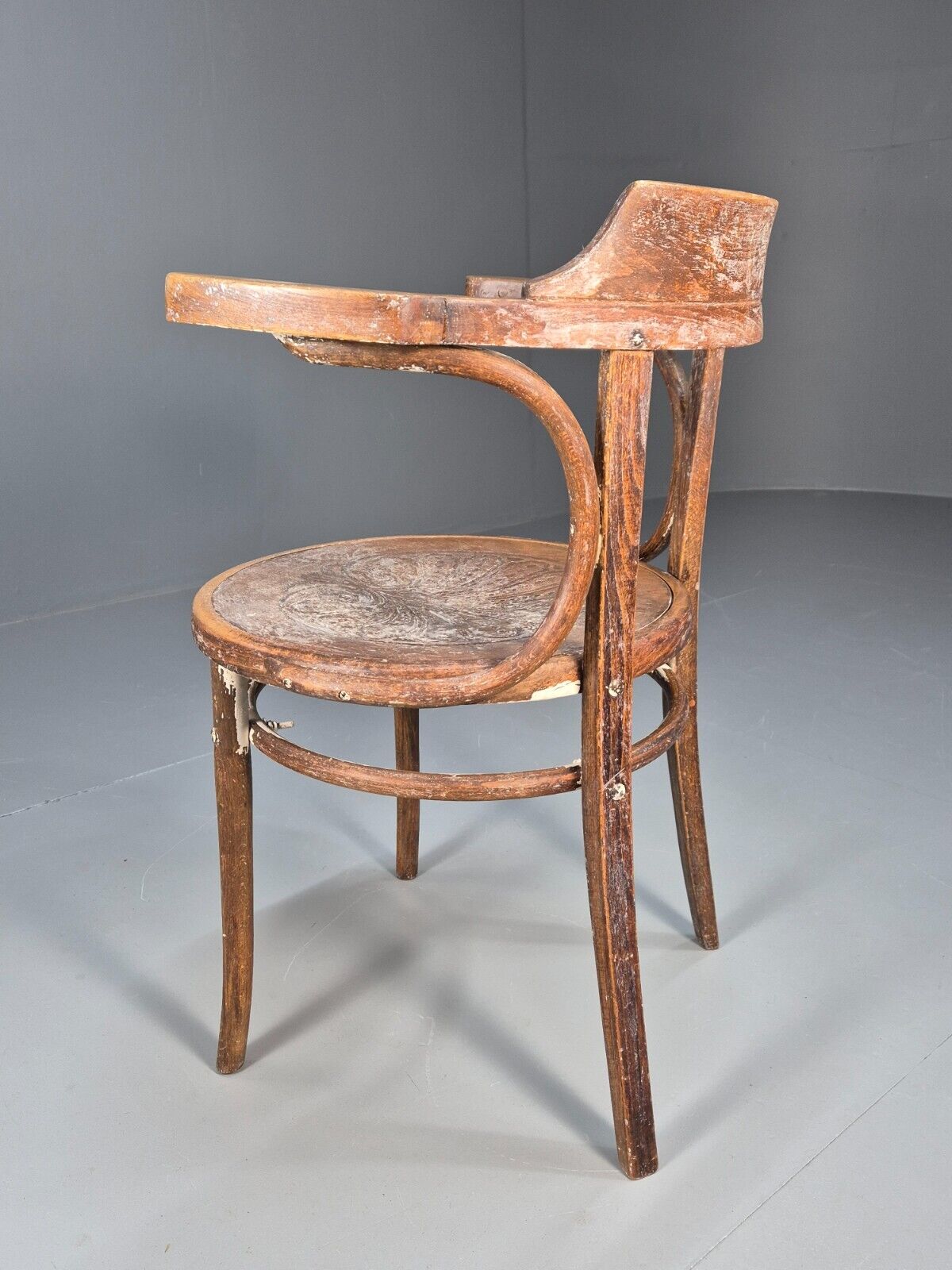 Vintage Bentwood Elbow Chair Bistro Thonet Style 1930s Antique EB8879 VDIN - UKDK FURNITURE