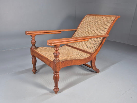 Vintage Campaign Plantation Chair Rattan Teak Retro Antique Style EB8877 VBER - UKDK FURNITURE