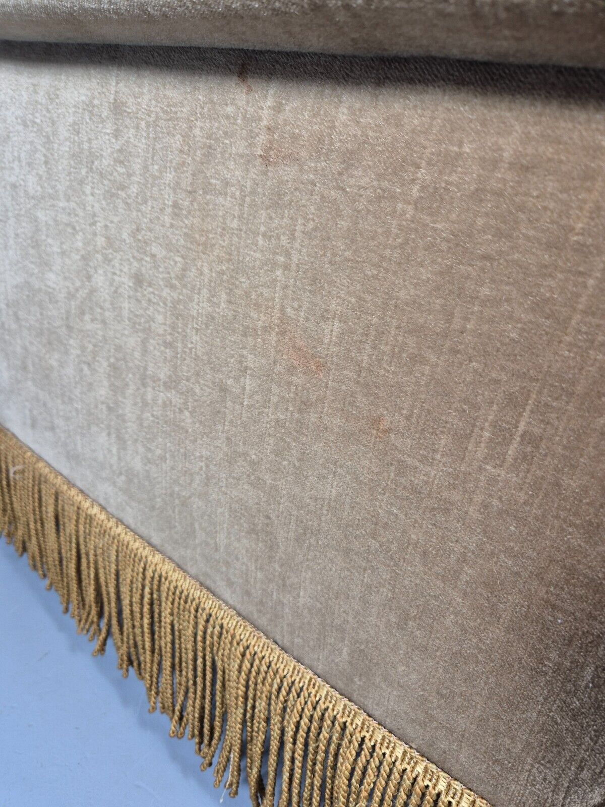 Vintage Danish Lounge Chair Gold Velour Tassels 1960s Retro MCM EB8947 VCLO - UKDK FURNITURE