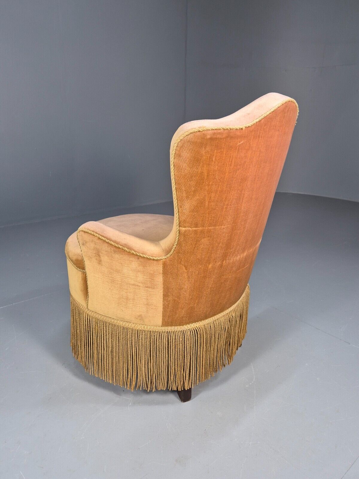 Vintage Danish Lounge Chair Gold Velour 1930s Boudoir Suite EB9136 VCLO - UKDK FURNITURE