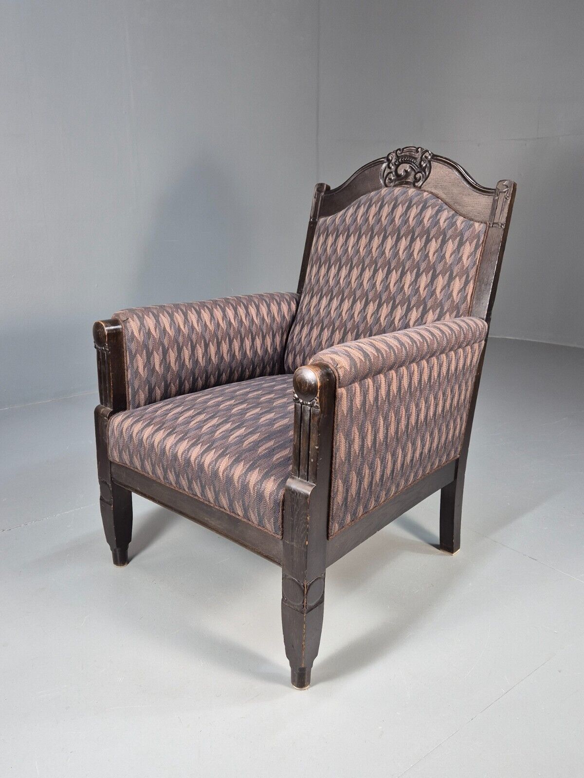 Vintage Danish Lounge Chair Purple Hue Oak Frame Empire Antique EB8920 VCLO - UKDK FURNITURE