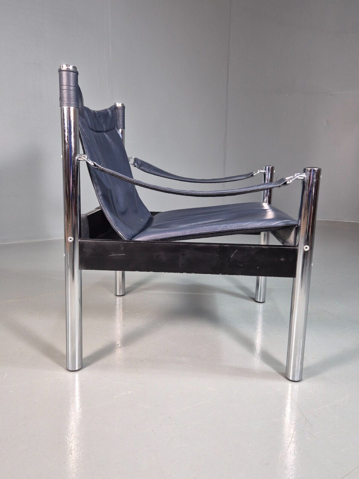 Vintage Danish Leather Safari Chair Borge Johansen 1970s EB7758 MNOR - UKDK FURNITURE