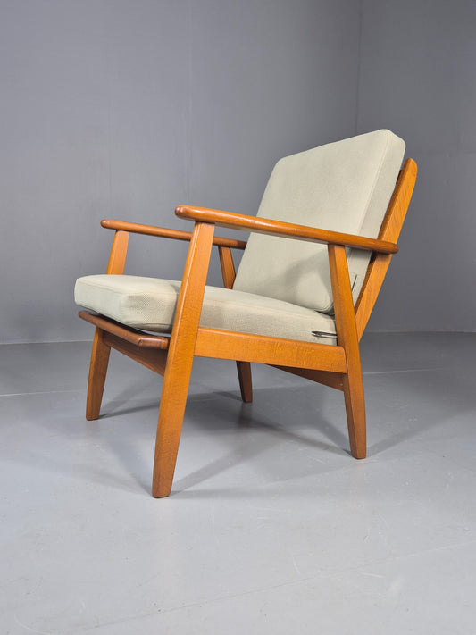 Vintage Mid Century Danish lounge chair Beech Frame 1970s Retro EB11372