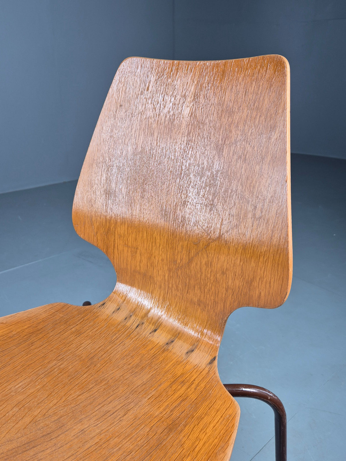 Vintage Danish Industrial Chair Oak Faced Ply 1970s Retro EB13069