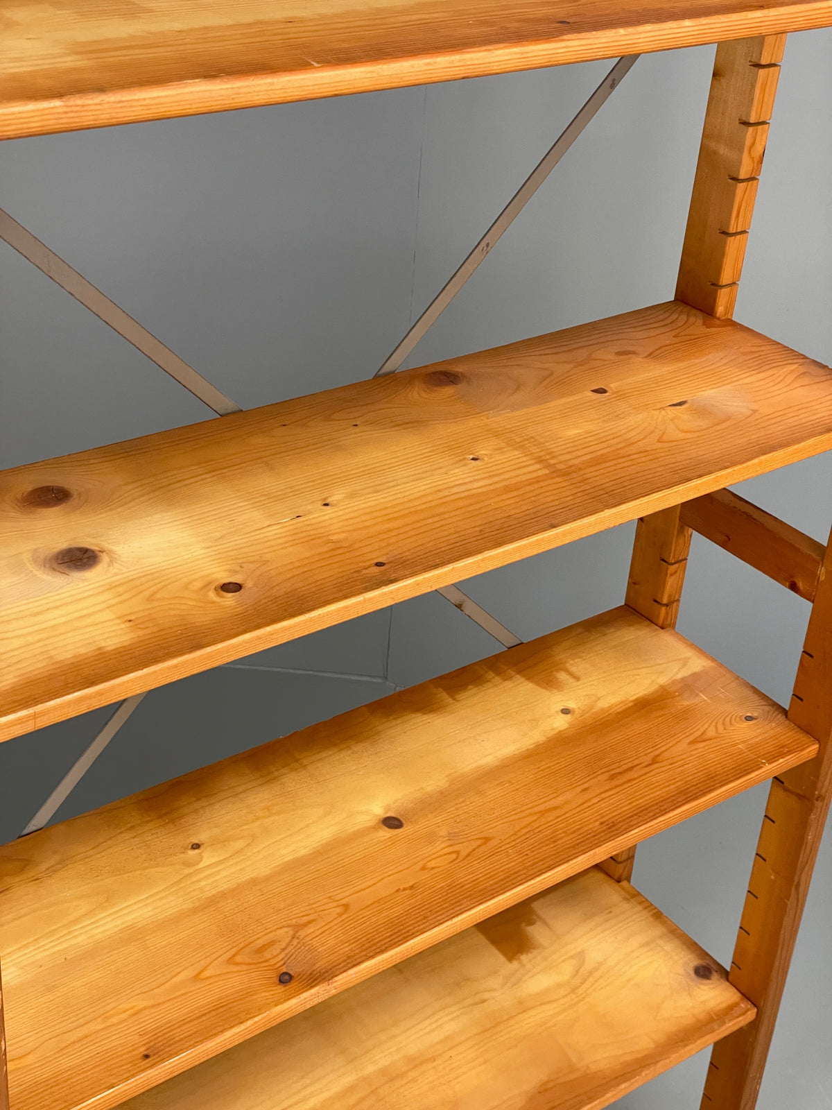 Vintage Pine Shelving Unit Adjustable Modular Open Retro Bruynzeel Solid EB13161