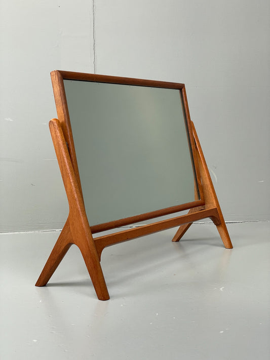 Vintage Mirror Vanity 1950s Mid Century Tilting Mahogany Retro EB12614