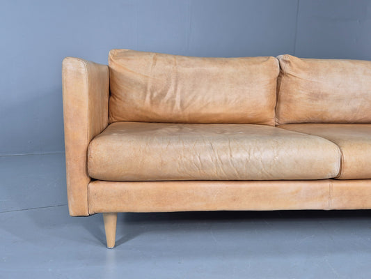 Vintage 2.5 Seater Sofa Danish Style Modern Design Tan Leather EB12482