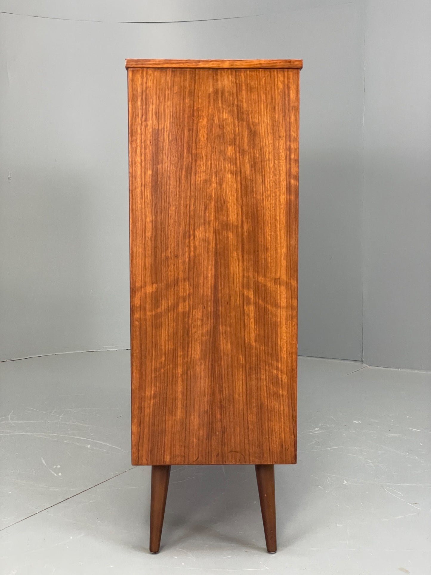 Vintage 1960s Glazed Bookcase Walnut Mid Century Retro Adjustable EB12220