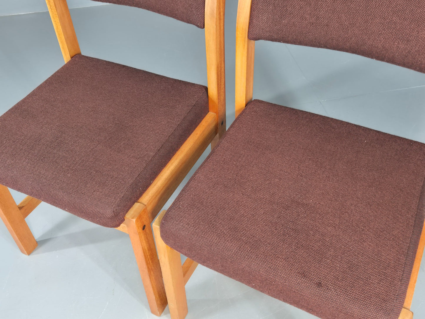 2 Vintage Teak Dining Chairs 1970s Church Office Home EB12176