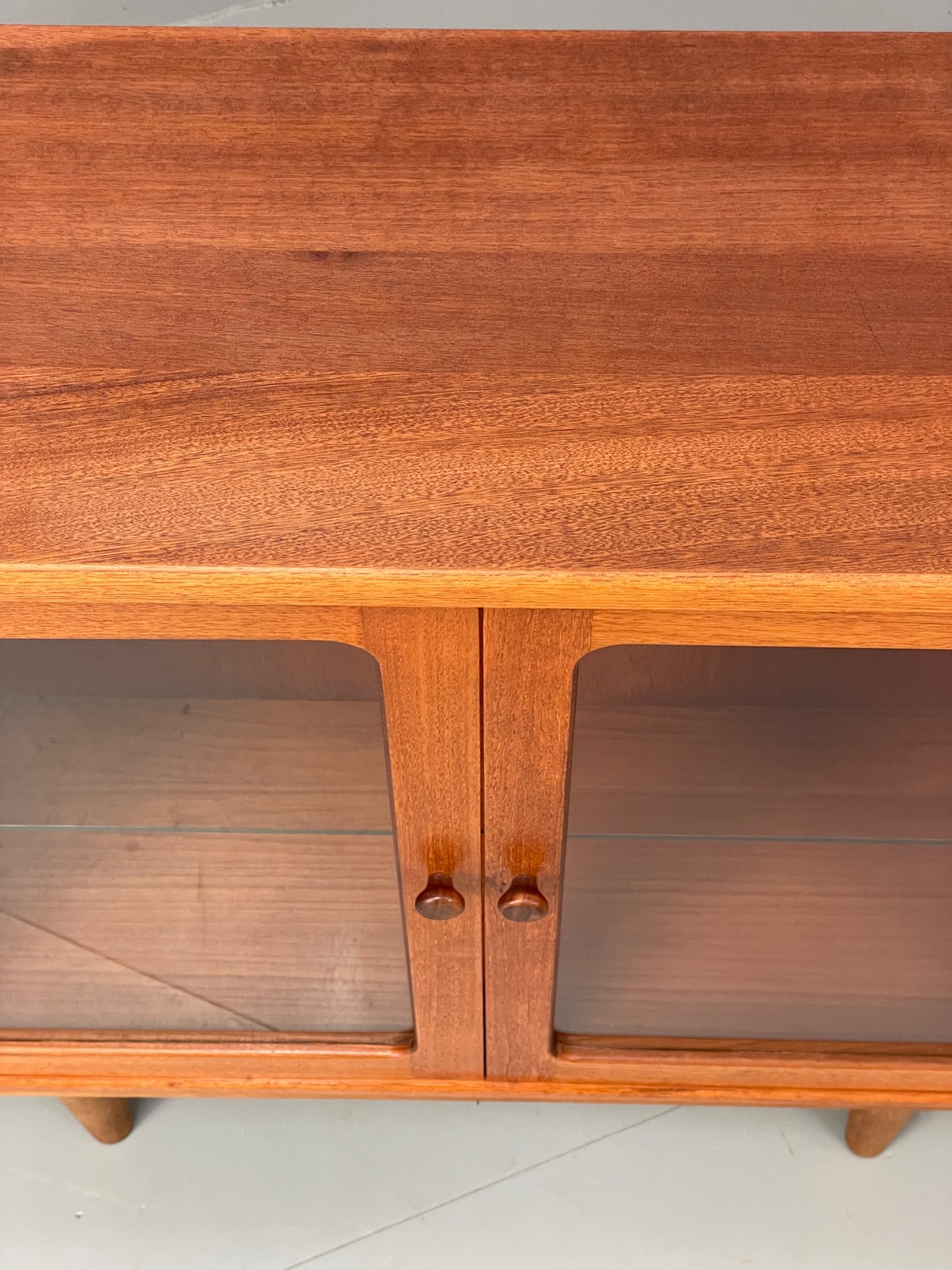 Vintage G Plan Bookcase Teak 1970s Glazed Doors Shelving Mid Century EB12900