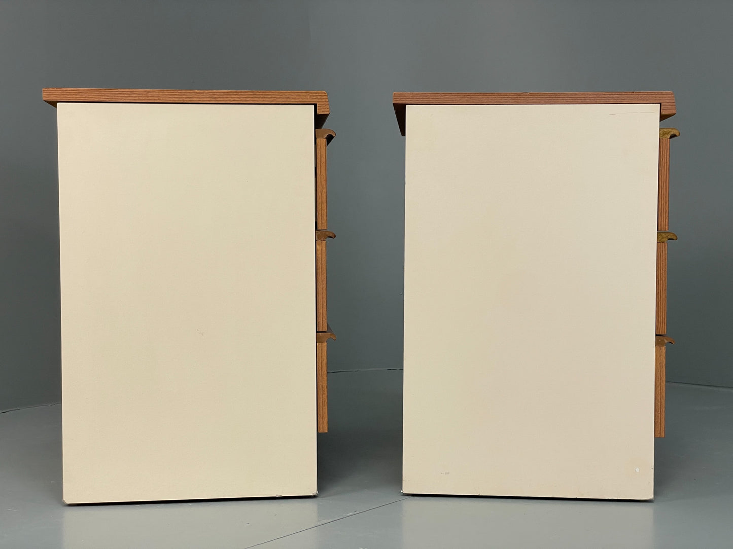 Vintage Bedside Cabinets Teak Pair Chest Of Drawers Retro 1970s White EB12625