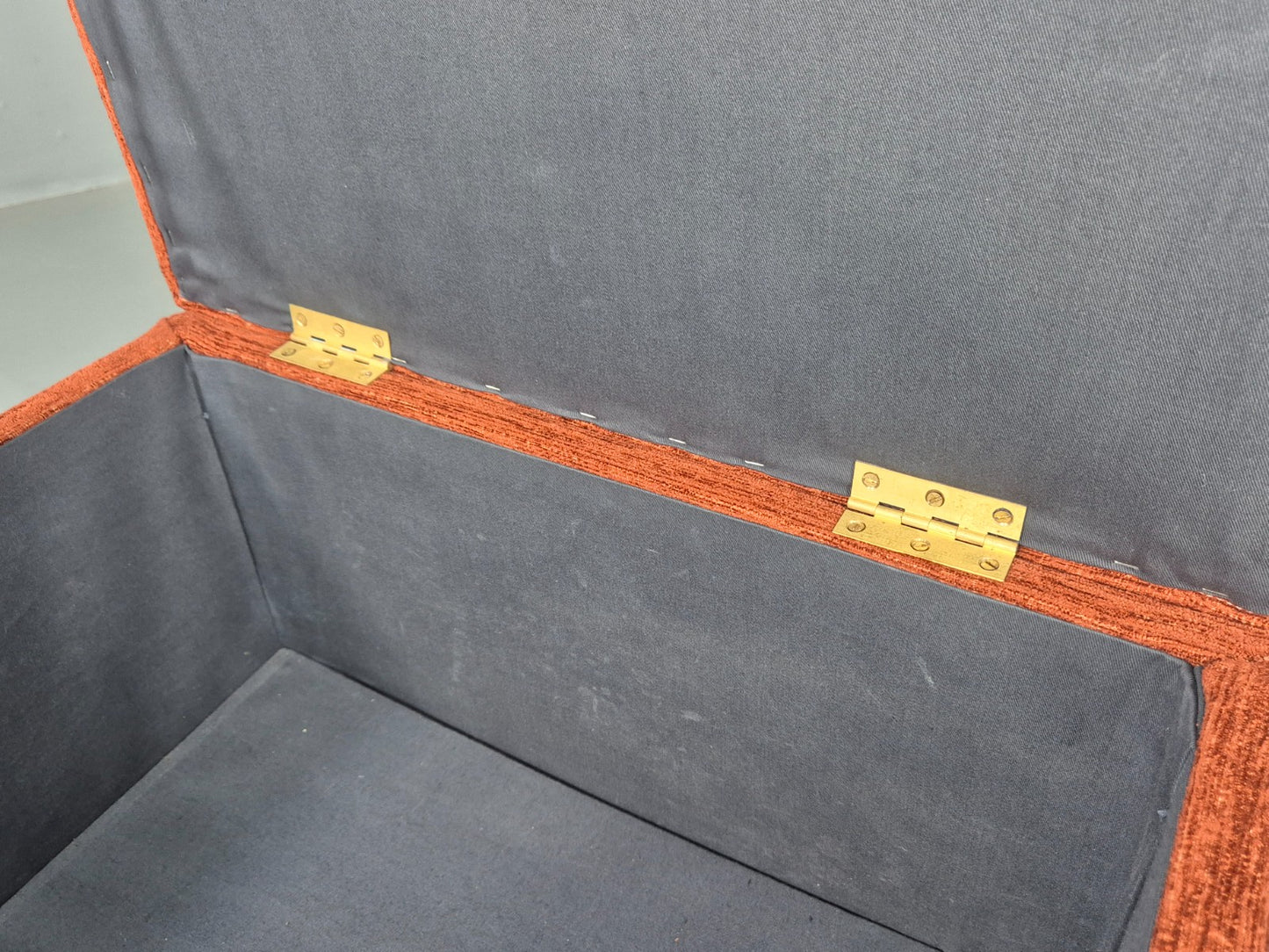 Vintage Chenille Footstool With Built In Storage EB11660