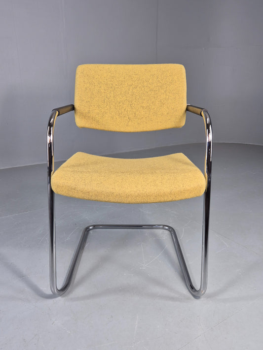 Modern Design Arm Chair Verco Brand Green Wool Chrome Frame EB12454
