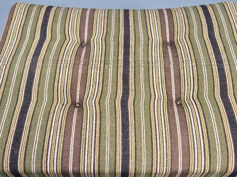 Vintage Mid Century Footstool Danish Design Wool Stripe Retro 1960s EB12099