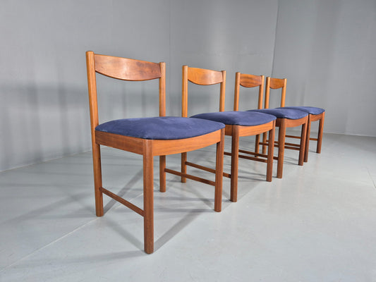 4 Mid Century Dining Chairs Teak Frame McIntosh 1970s Retro EB12161