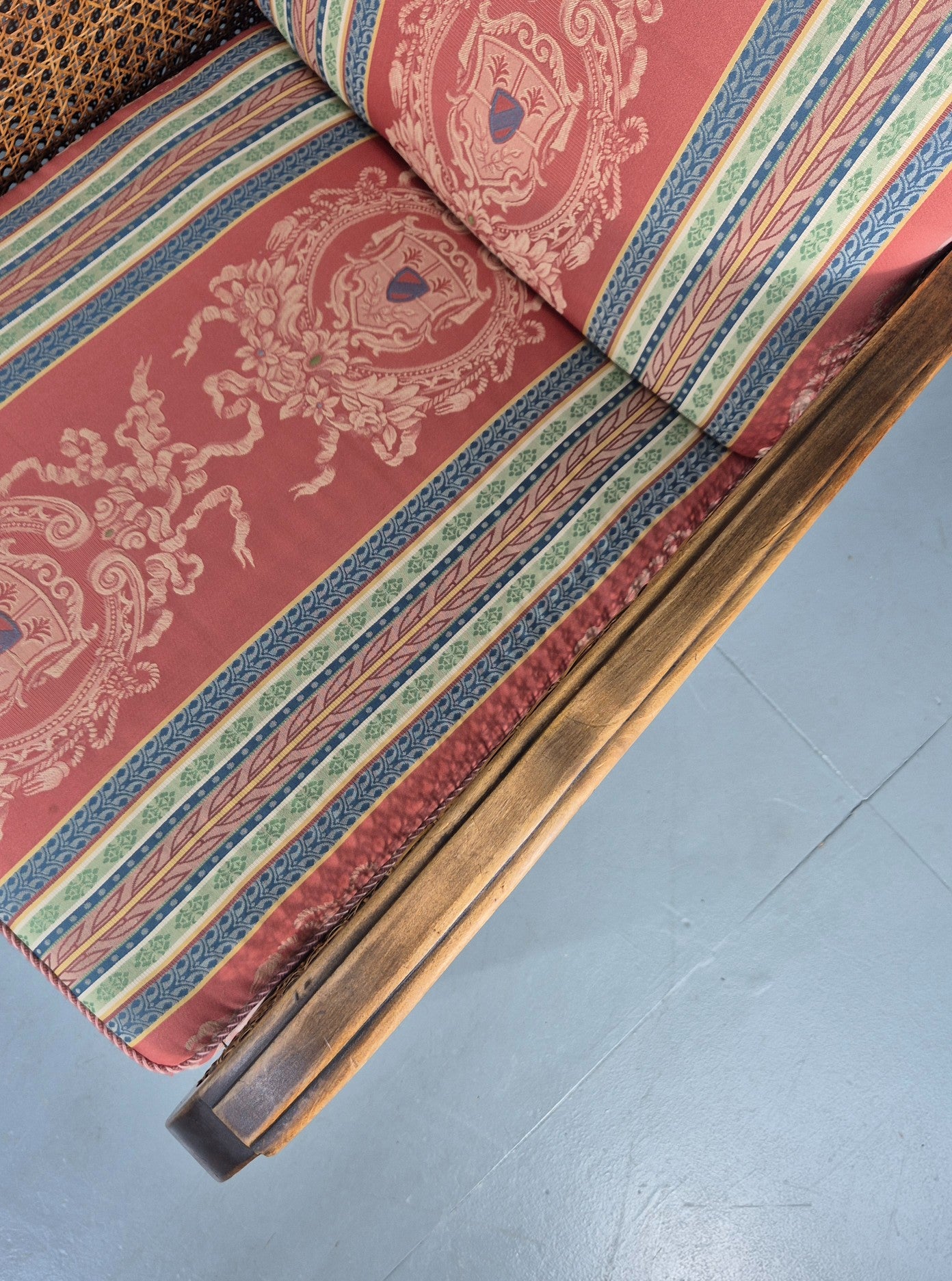 Vintage Danish Arm Chair Bergere Sides Carved Beech Frame 1920s EB12675