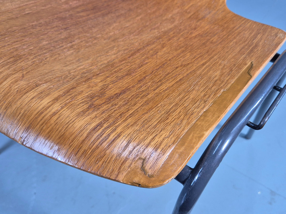 10 Vintage Stacking Chairs Industrial Danish Design Bent Ply Retro MCM EB12659