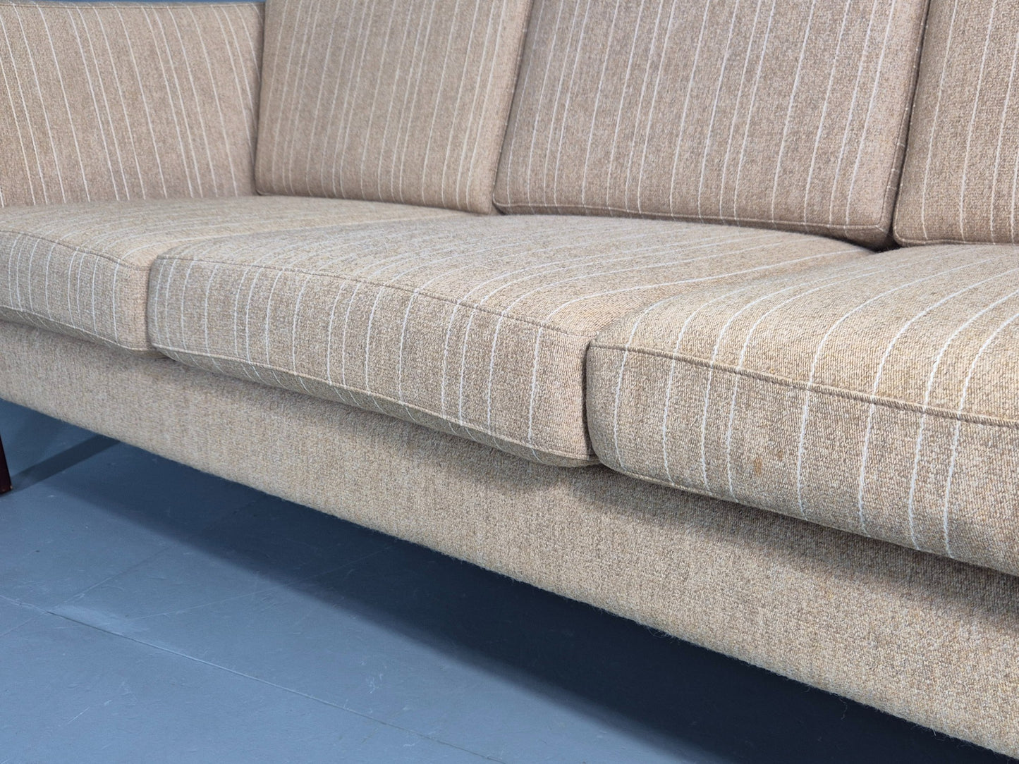 Vintage 3 Seater Sofa Danish Design 1980s Wool upholstery Retro MCM EB12543