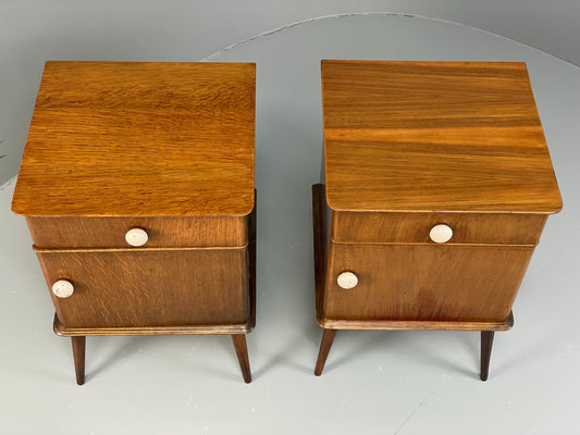 Vintage Bedside Cabinets Pair By Remploy 1950s Mid Century Retro EB12618