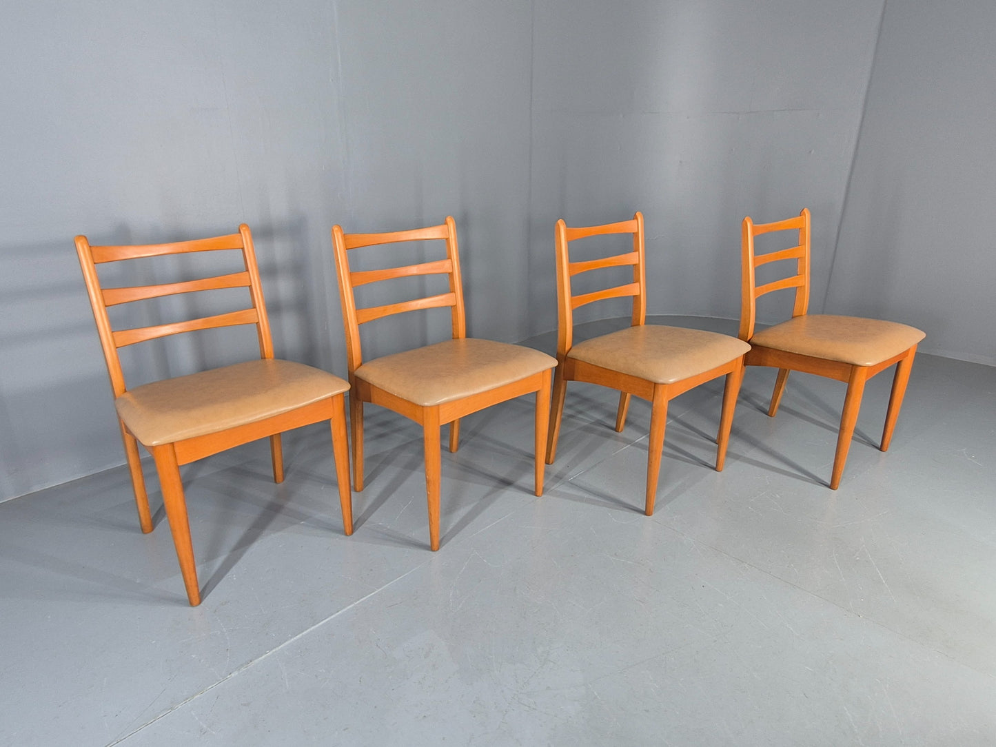 4 Vintage Schreiber Dining Chairs 1970s Retro Mid Century Dining Chairs EB12183