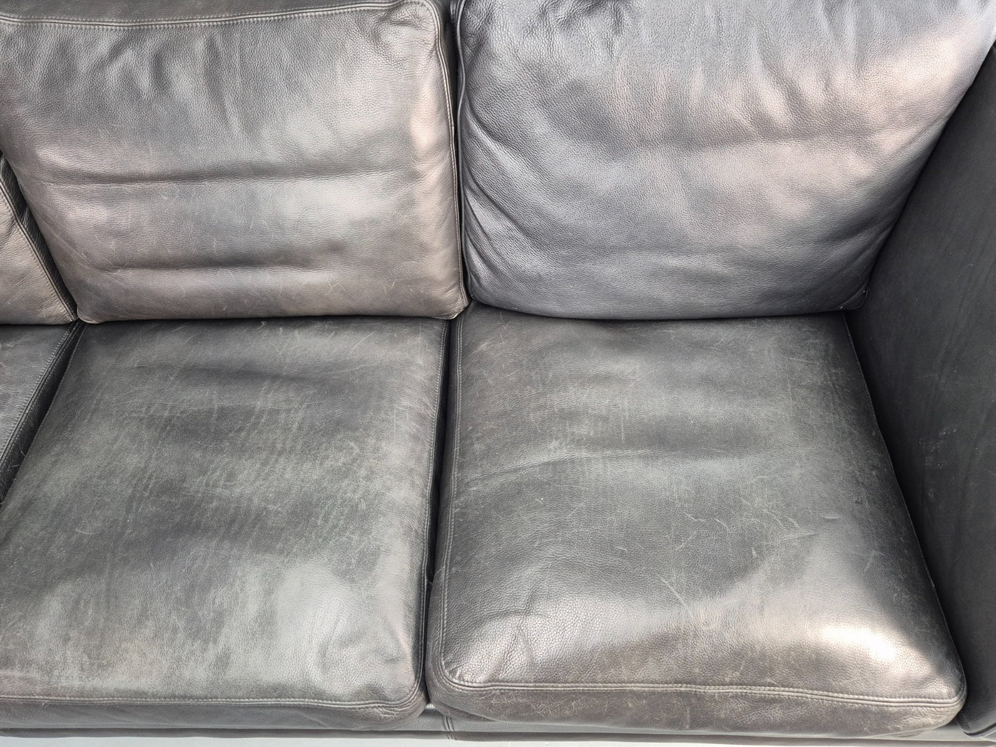 Vintage 3 Seater Sofa Danish Black Mogens Hansen 1990s MCM Retro EB11949
