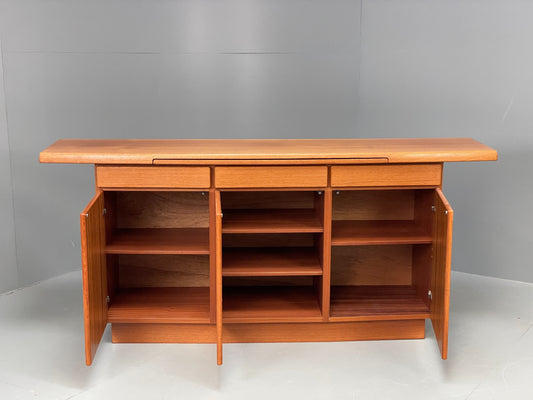 Vintage 1980s Teak Sideboard By Gangsø Danish Retro Shelving Drawers EB12075